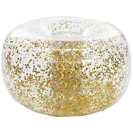 AirCandy Gold Glitter Inflatable Ottoman